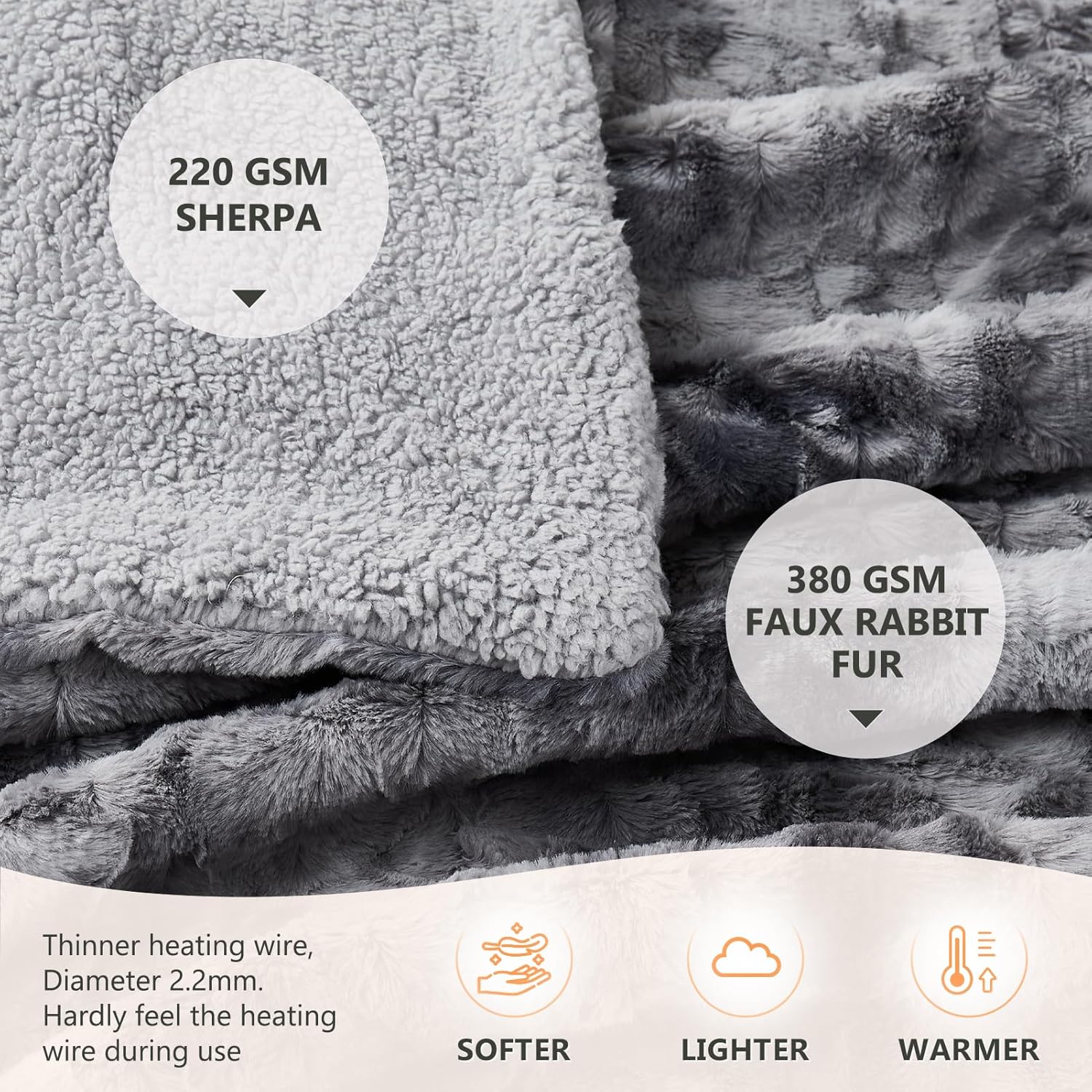 Homemate Marbled Heated Blanket