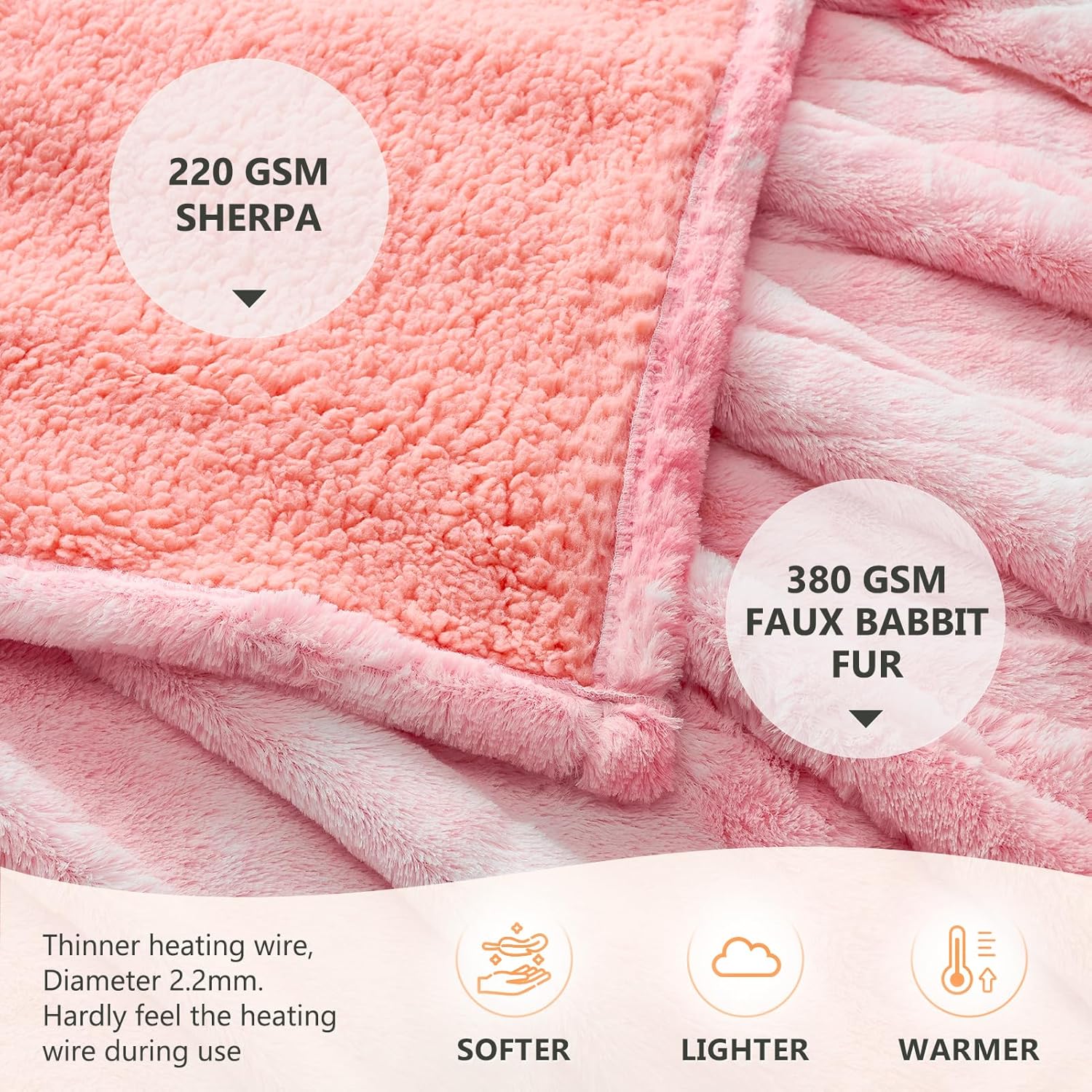 Homemate Marbled Heated Blanket