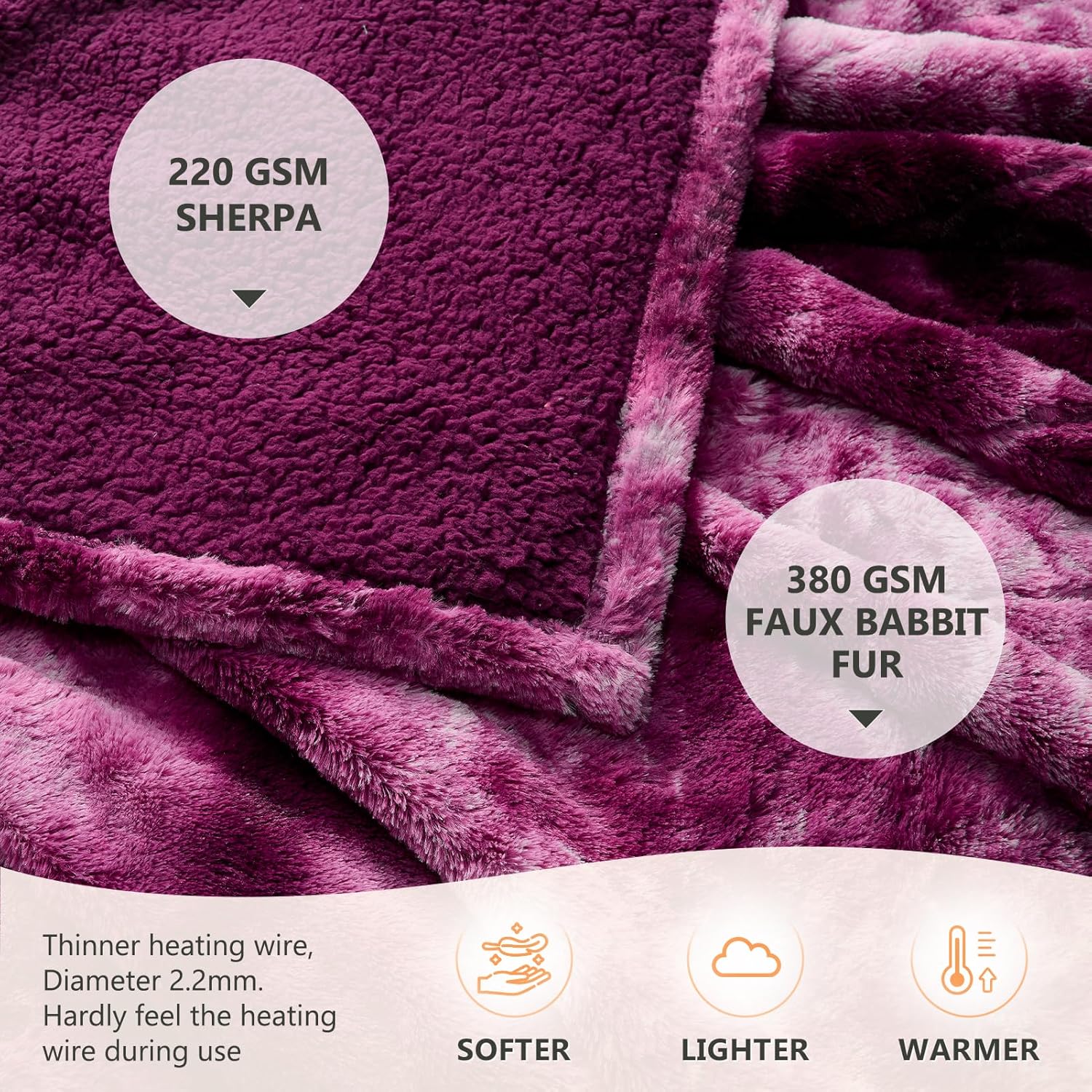 Homemate Marbled Heated Blanket