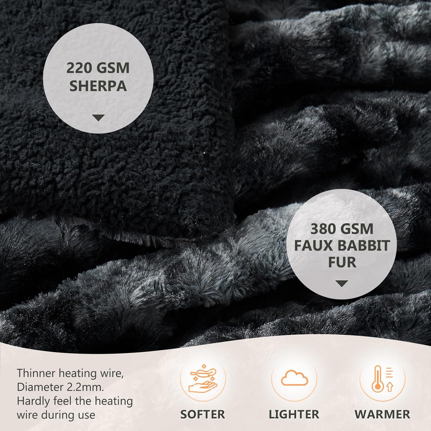 Homemate Marbled Heated Blanket