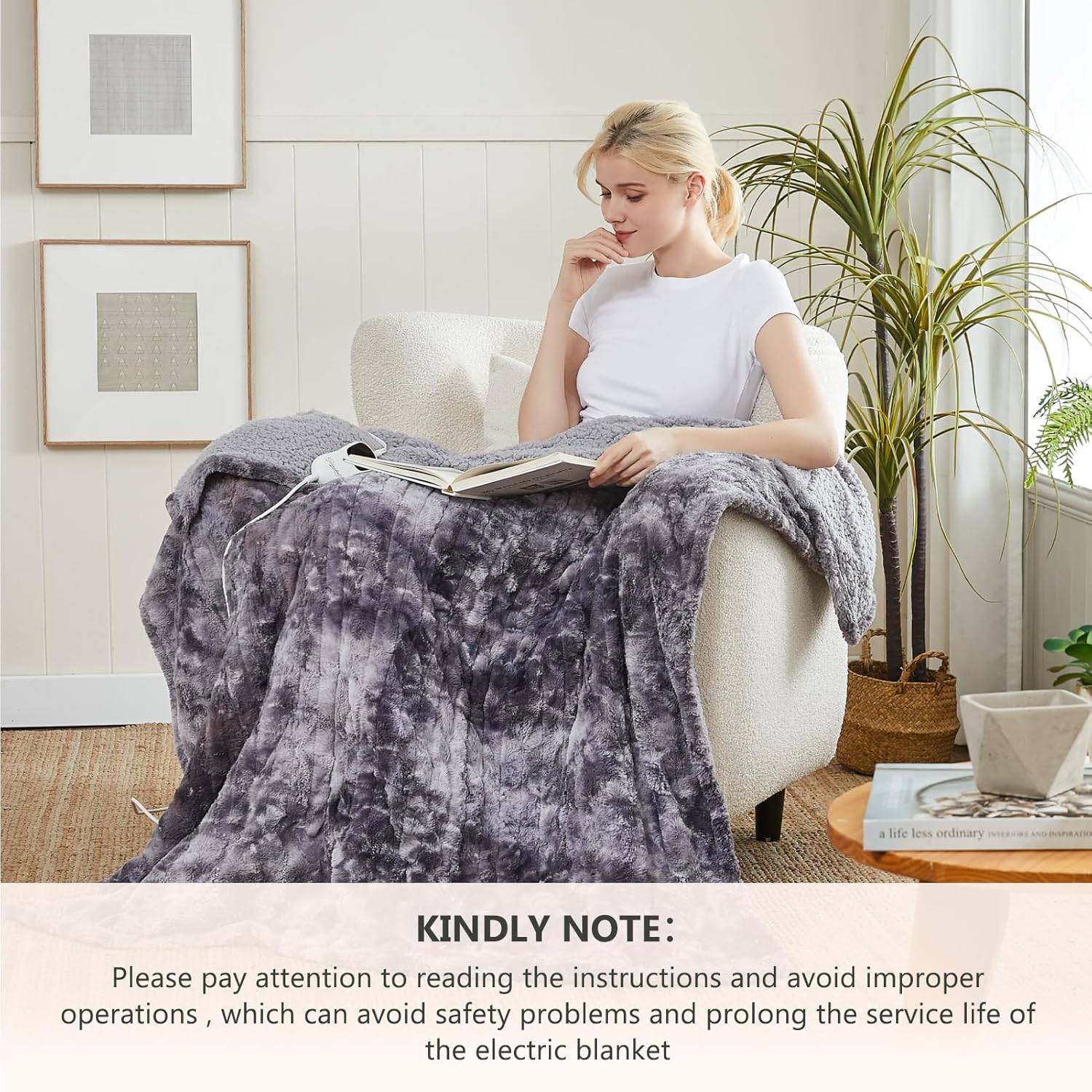 Homemate Marbled Heated Blanket