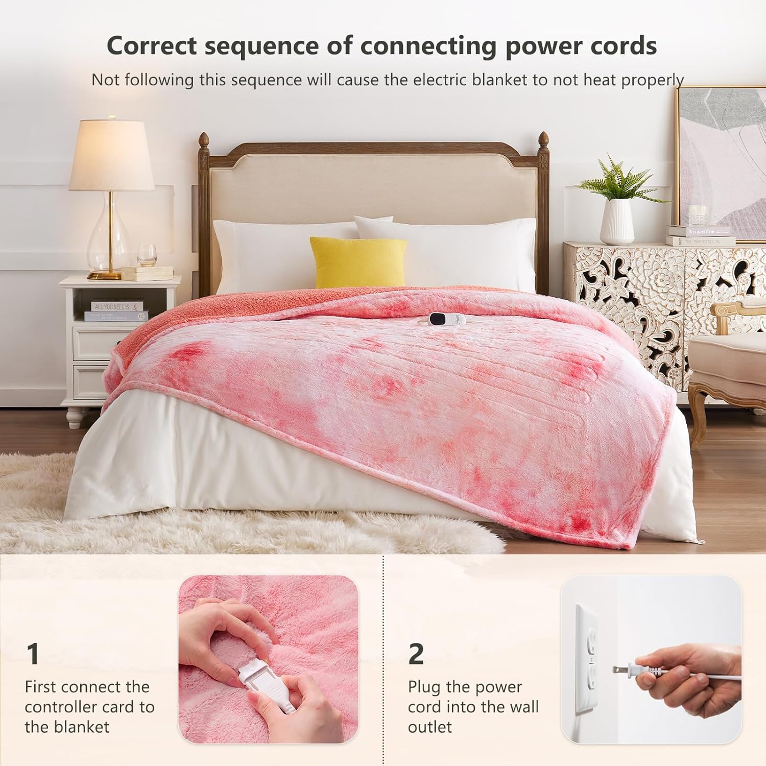 Homemate Marbled Heated Blanket