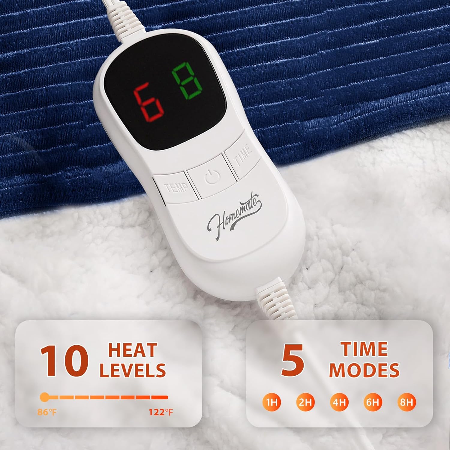 Homemate Striped Heated Blanket