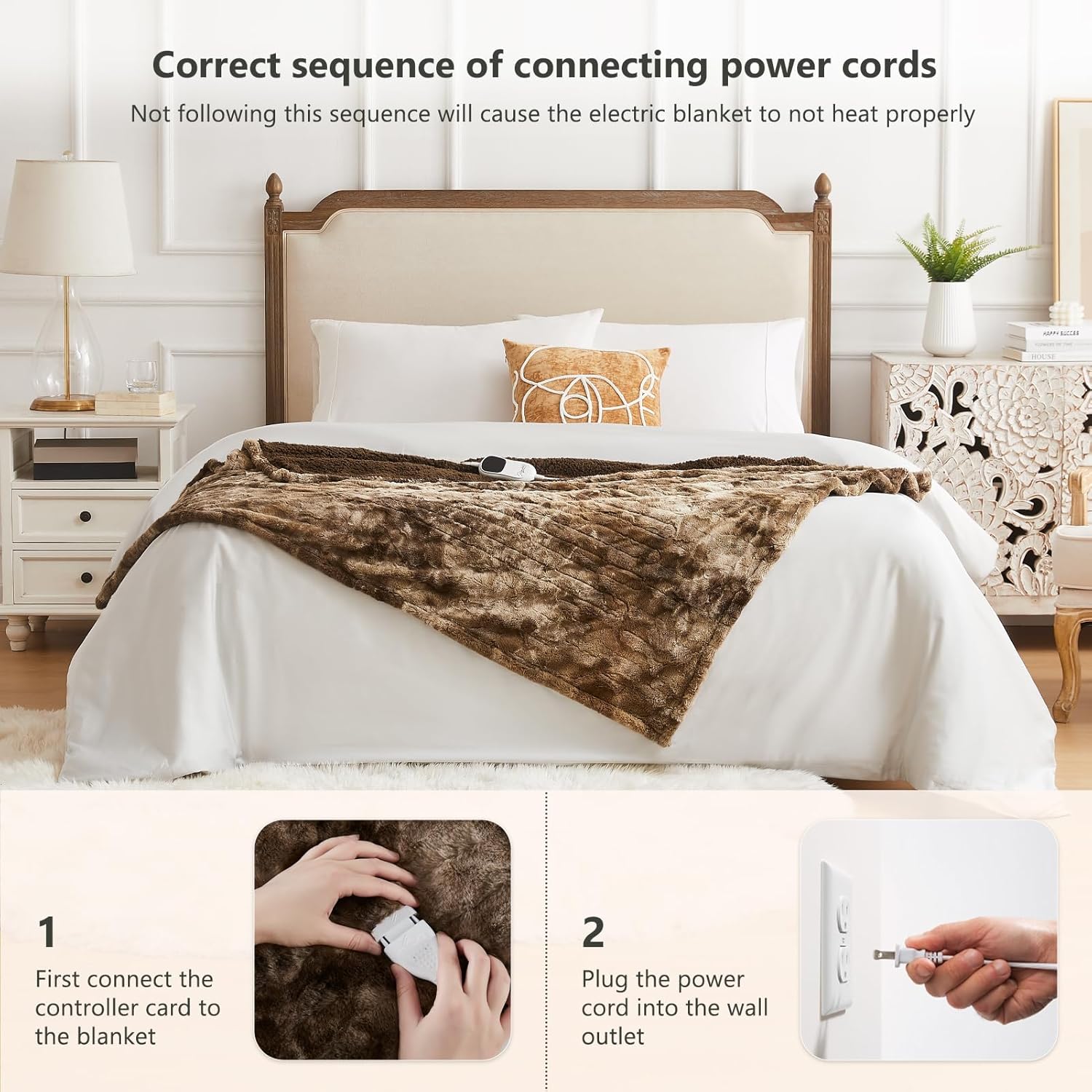 Homemate Marbled Heated Blanket