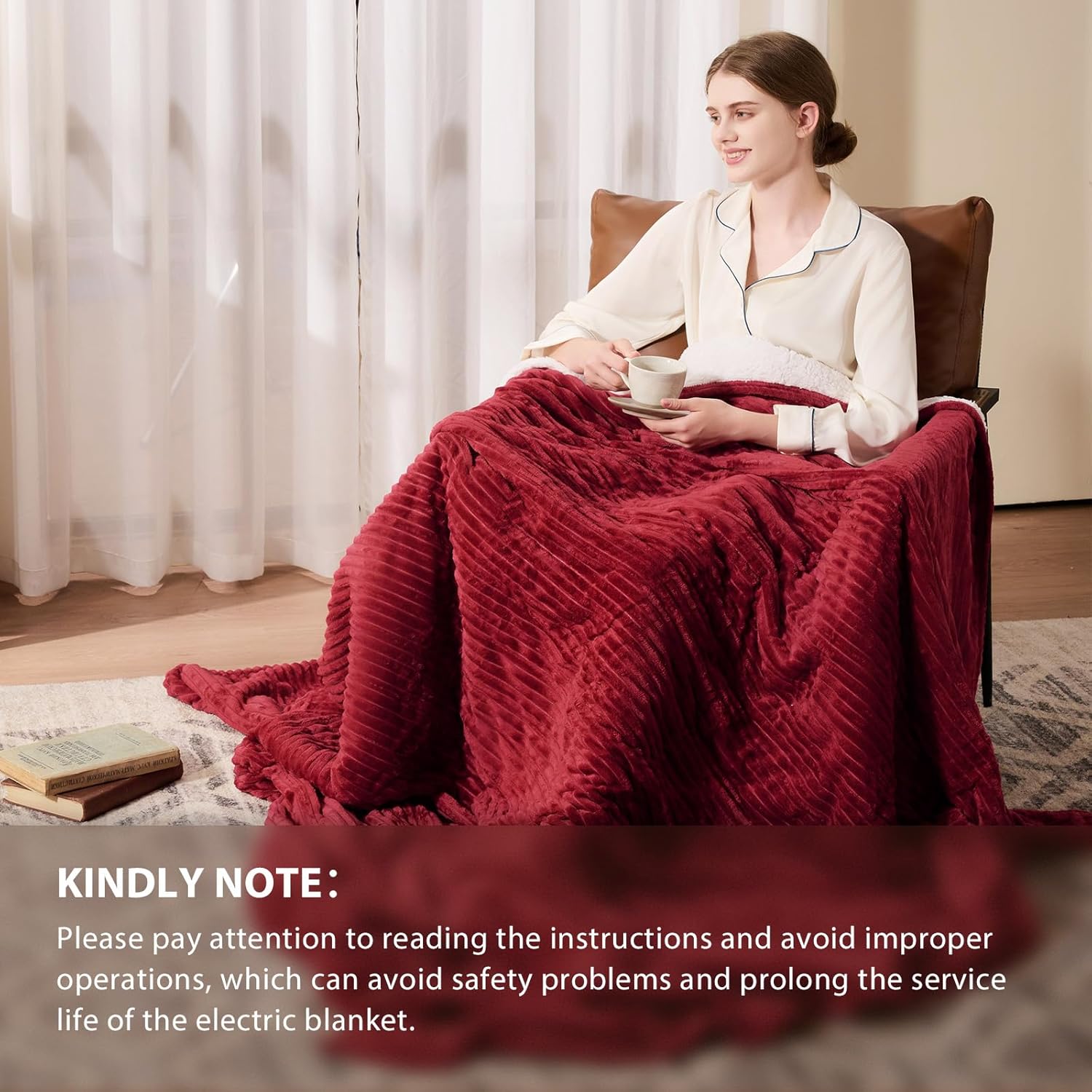 Homemate Striped Heated Blanket