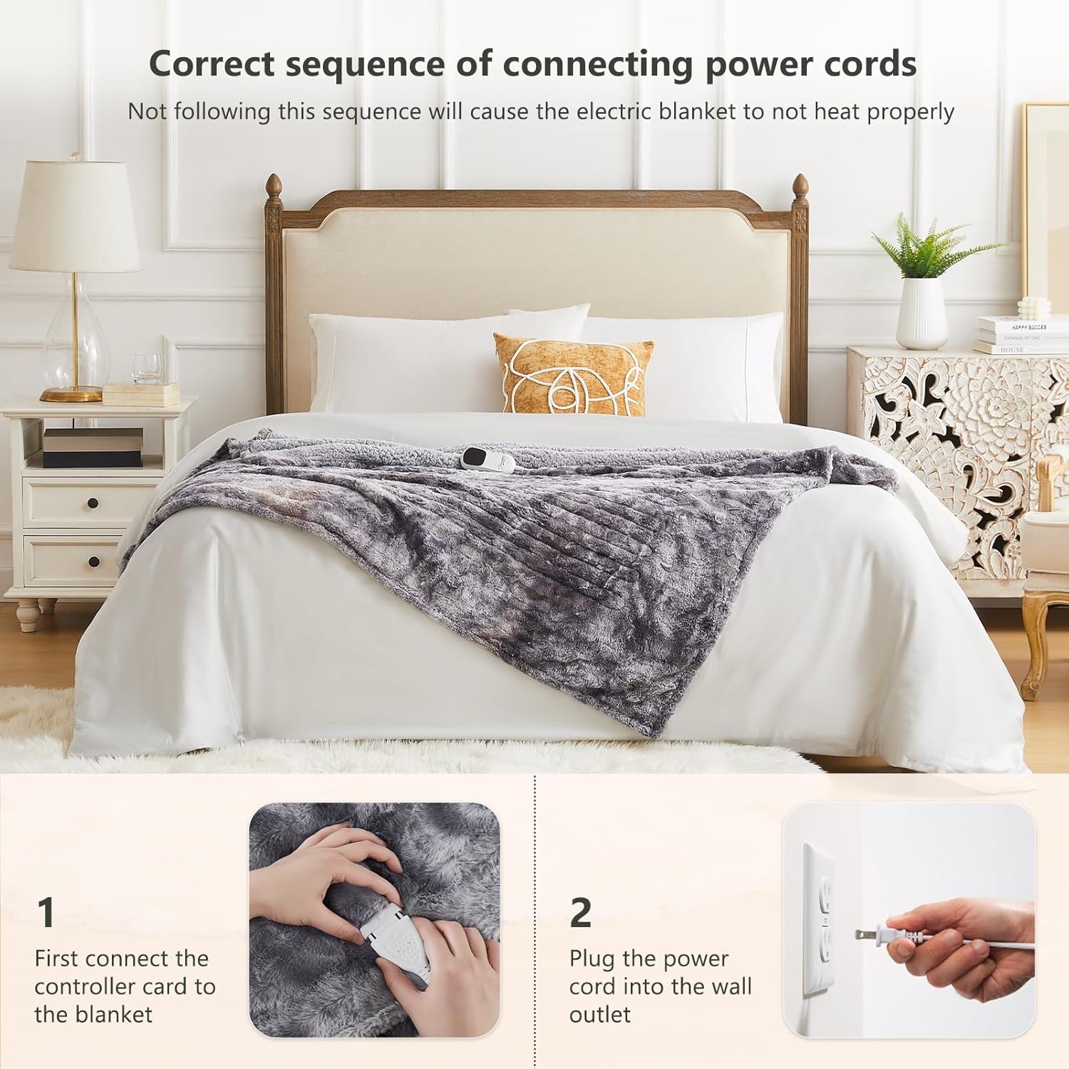 Homemate Marbled Heated Blanket