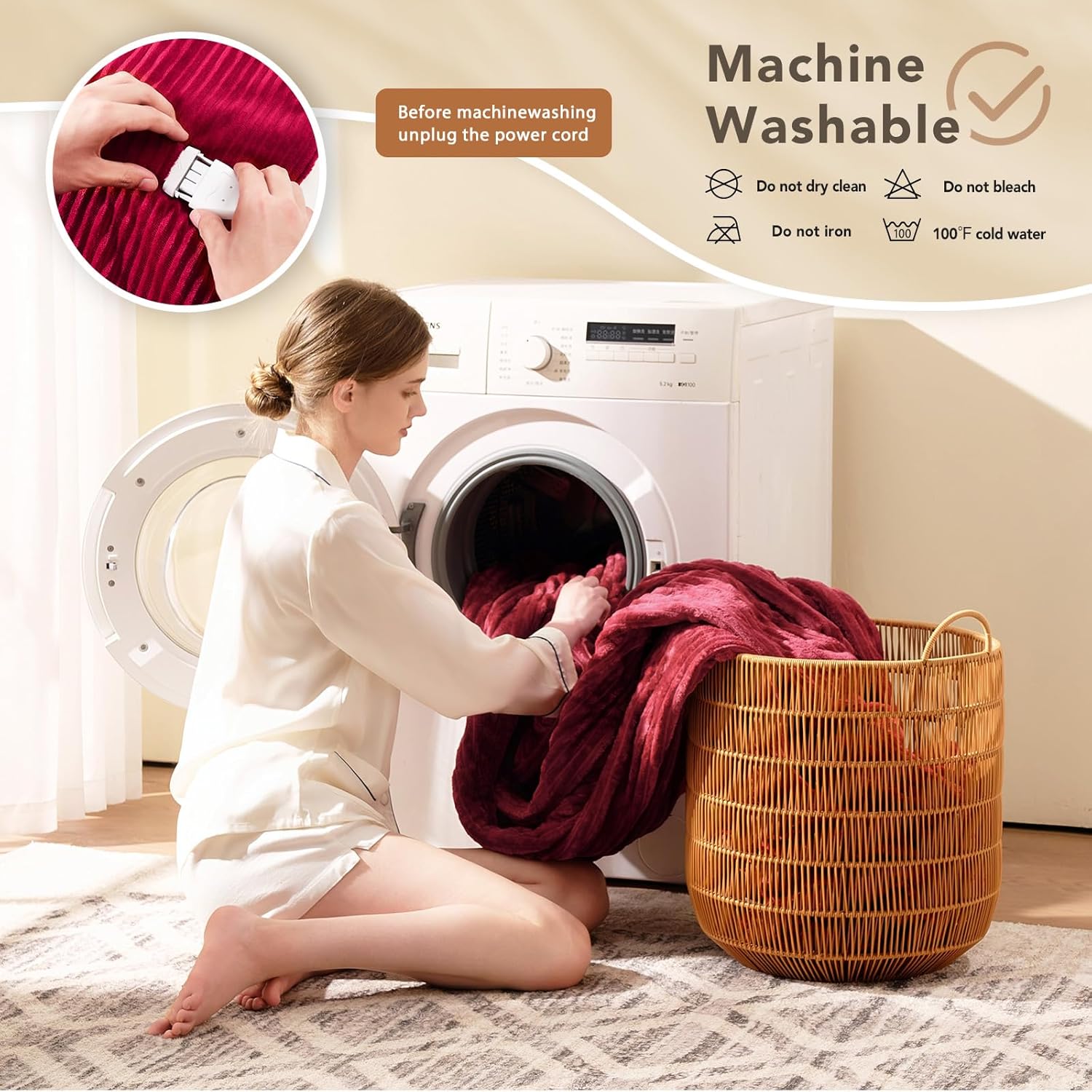 Homemate Striped Heated Blanket