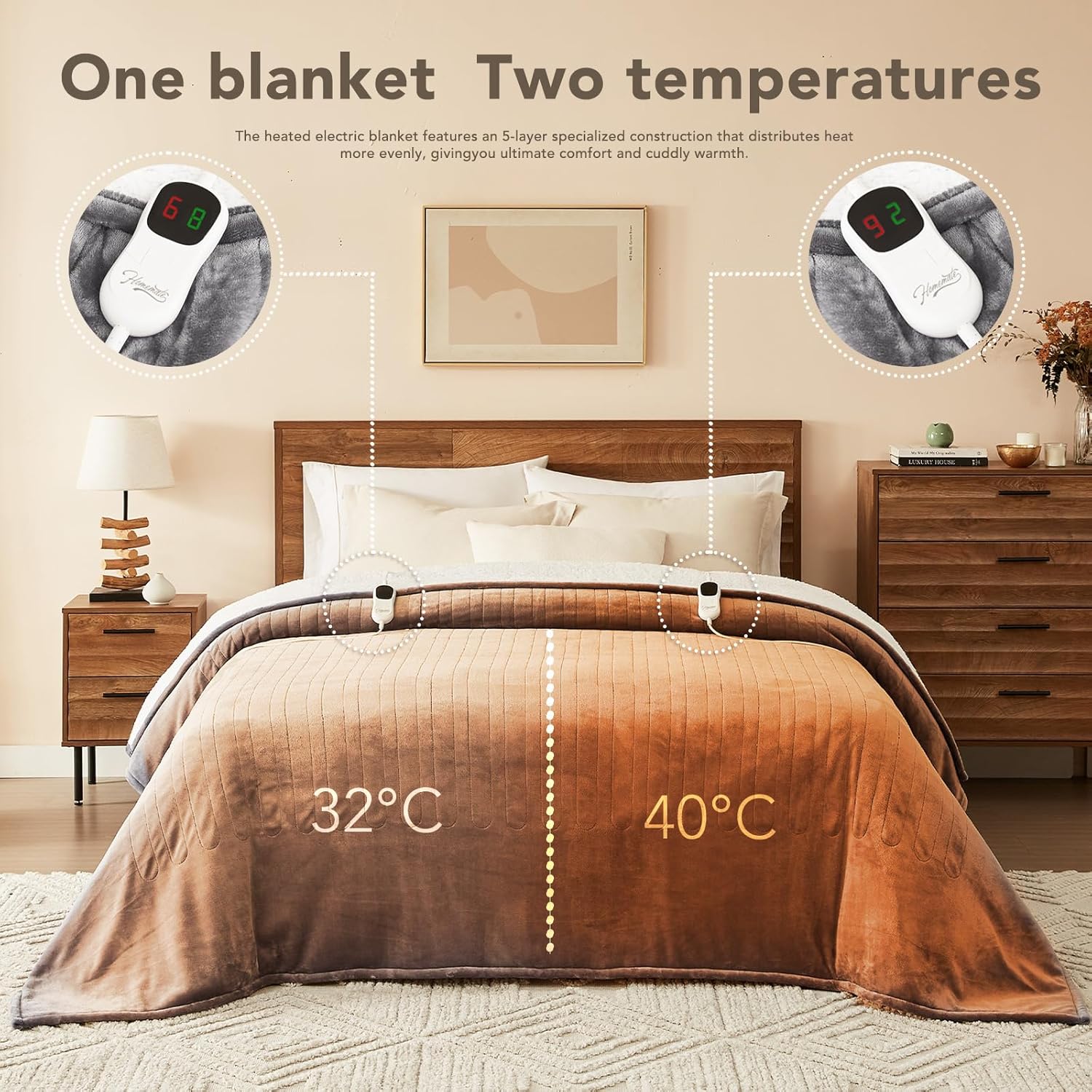 Homemate Marbled Heated Blanket