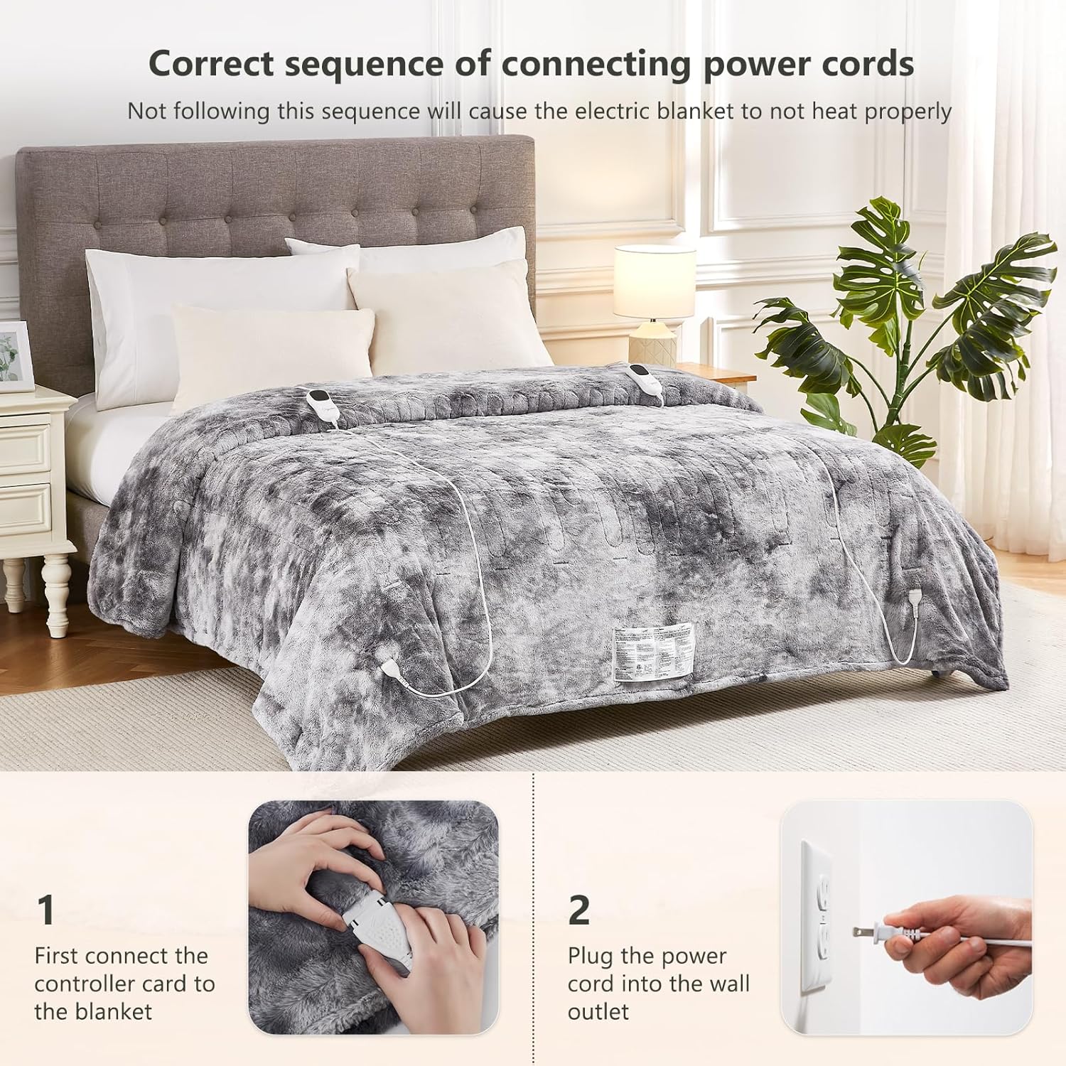 Homemate Marbled Heated Blanket