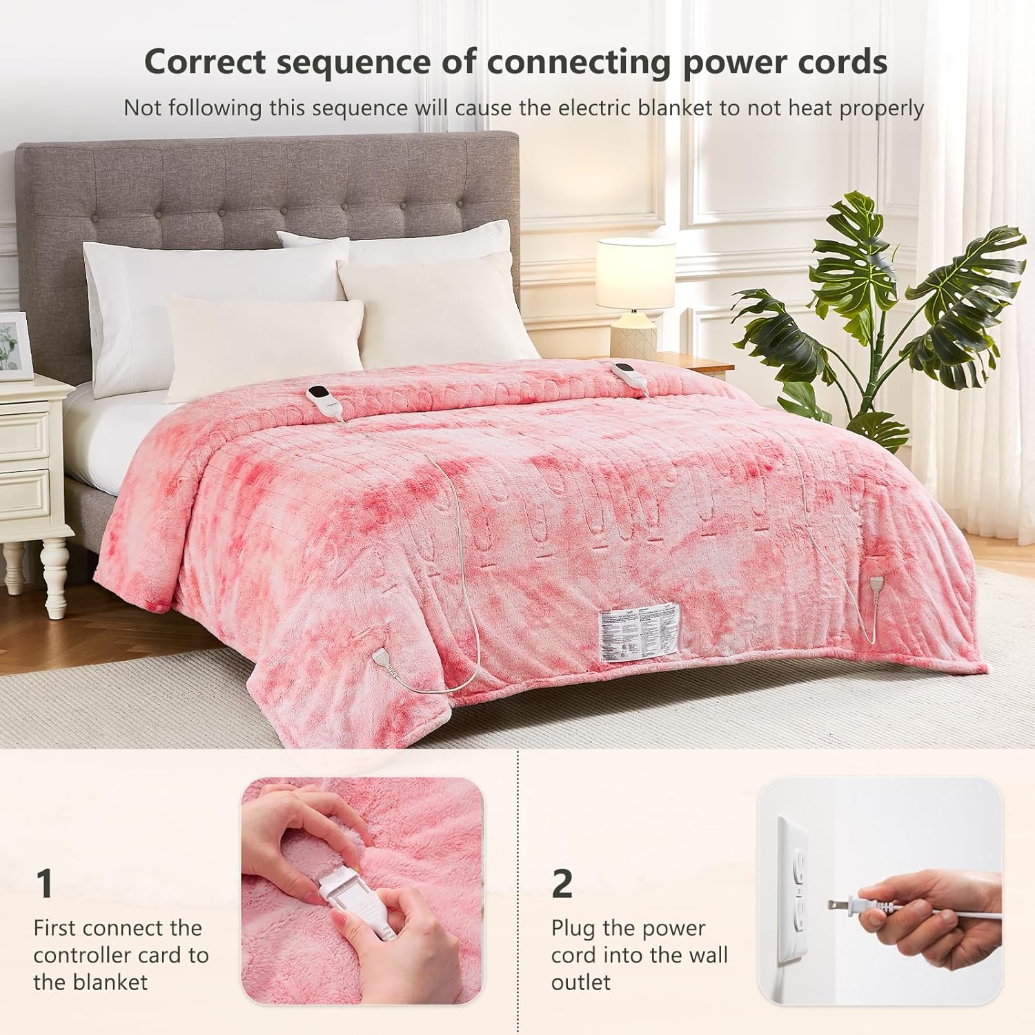 Homemate Marbled Heated Blanket